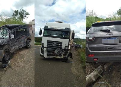 Acidente entre carreta e dois carros deixa casal morto em Lagoinha do Piauí